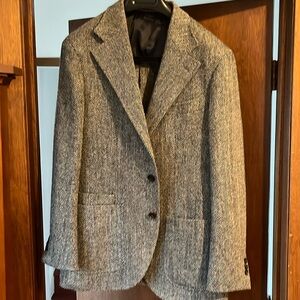Spier & Mackay 42R Grey Herringbone Harris Tweed Sport Coat